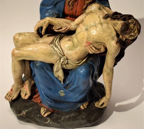 Antiquités - Pietà en terre cuite polychromée, Bologne vers 1750
